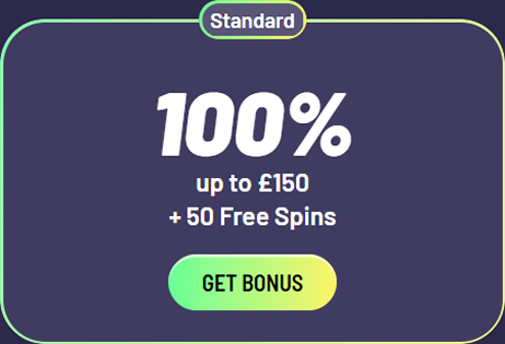 100% tot €150 + 50 Free Spins bonusaanbieding