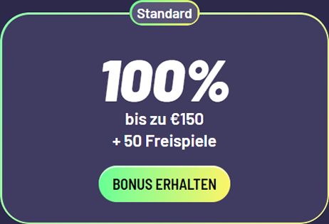 100% bonus tot €150 met 50 gratis spins