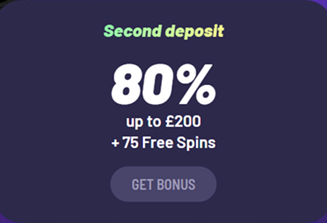 TuffPuff Casino 80% stortingsbonus tot €200 met 75 free spins