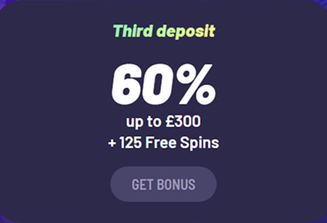 TuffPuff Casino derde storting: 60% tot €300 + 125 gratis spins