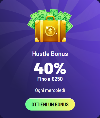 Hustle Bonus 40% tot €250 elke woensdag